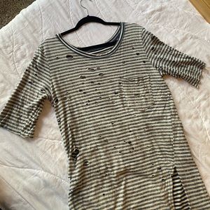 Free People inside-out ripped tunic shirt